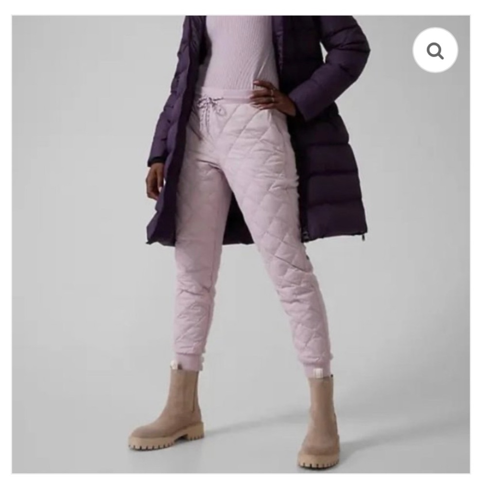 Athleta Lilac color quilted sweatpants with drawstring waist size 2
